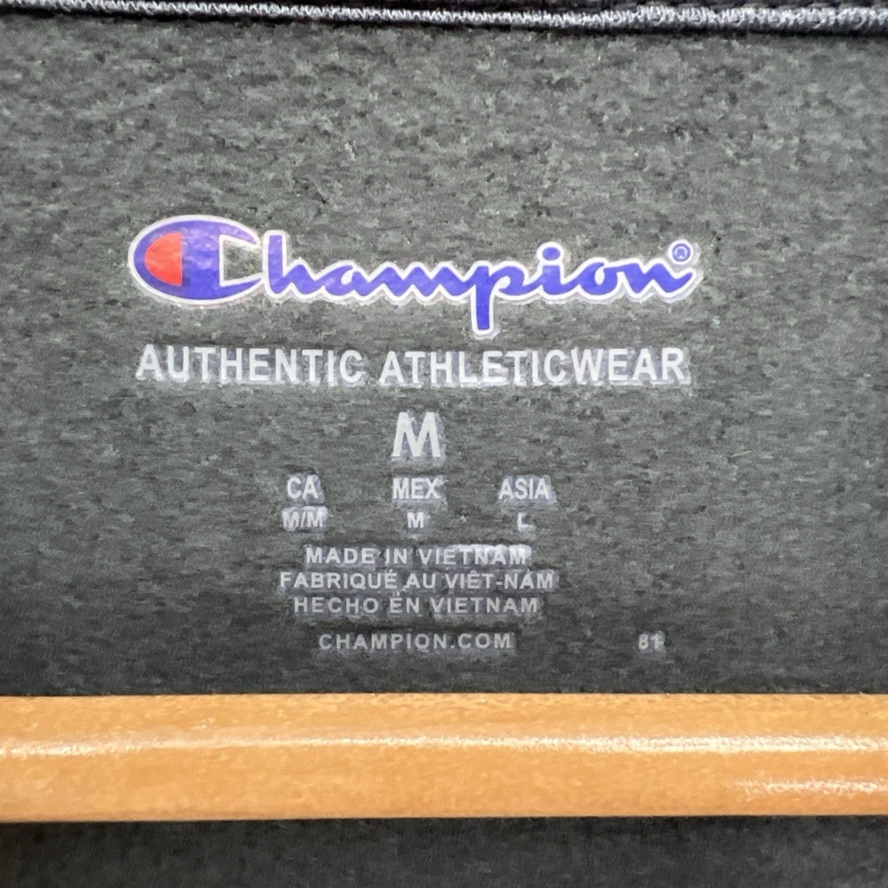 Champion Performance 1/4 Zip Fleece Men's Med Gray Logo Moisture Wicking NEW! - Picture 10 of 14